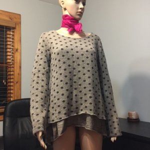 WOMAN PULLOVER BEIGE POLKA DOT